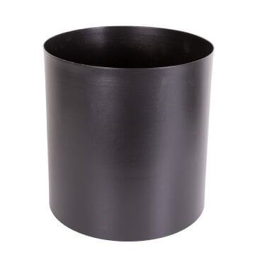 Alüminyum Saksı, Silindir, Siyah - 30x30 cm