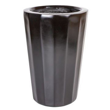 Fiber Saksı, Köşeli Konik, Büyük, Siyah - 51x35 cm