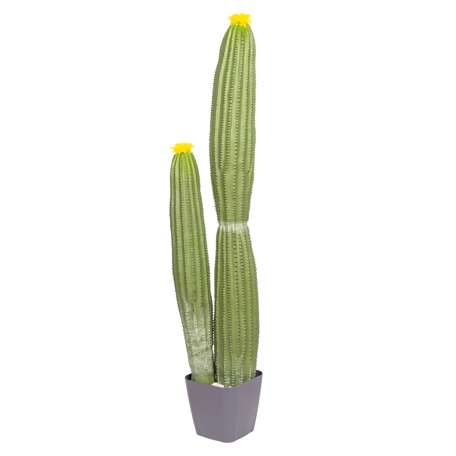 Yapay Kaktüs Saksılı Sarı Çiçekli 92 Cm.