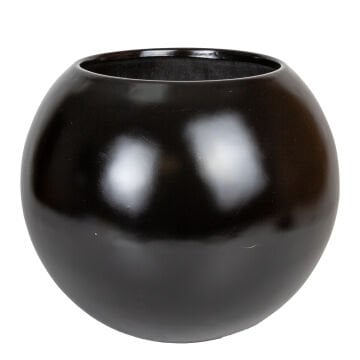 Fiber Saksı, Küre, Büyük, Siyah - 40x50 cm