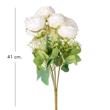 Yapay Çiçek Şakayık Buket 7 Dal Beyaz 41 Cm .