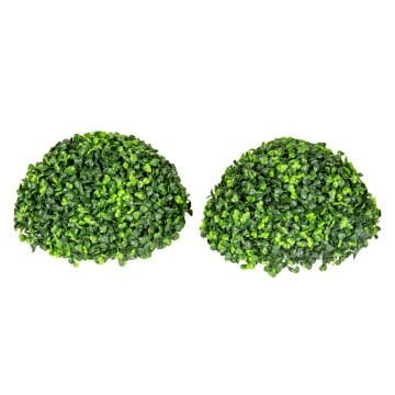Yapay Yonca Şimşir Top Dış Mekan Uyumlu 30 Cm. (2 Adet Yarım Top) UV KORUMALI