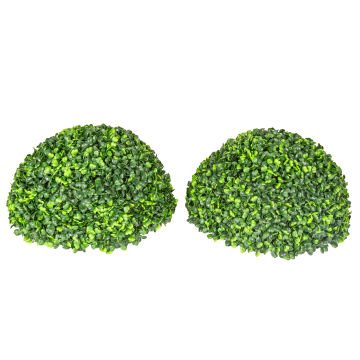 Yapay Yonca Şimşir Top Dış Mekan Uyumlu 35 Cm. (2 Adet Yarım Top) UV KORUMALI