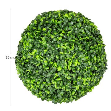 Yapay Yonca Şimşir Top Dış Mekan Uyumlu 35 Cm. (2 Adet Yarım Top) UV KORUMALI