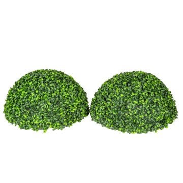 Yapay Yonca Şimşir Top Dış Mekan Uyumlu 45 Cm. (2 Adet Yarım Top) UV KORUMALI