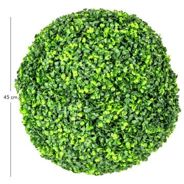 Yapay Yonca Şimşir Top Dış Mekan Uyumlu 45 Cm. (2 Adet Yarım Top) UV KORUMALI