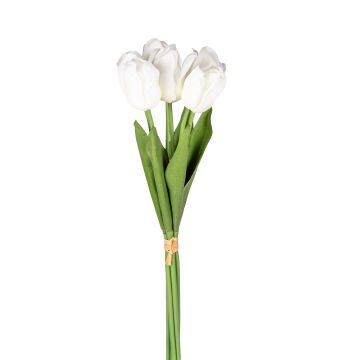 Yapay Çiçek Lale Islak Dokulu Beyaz 44 Cm.