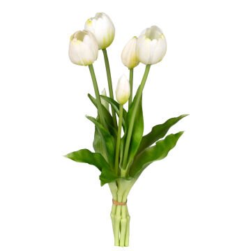 Yapay Çiçek Lale Islak Dokulu Beyaz 40 Cm.