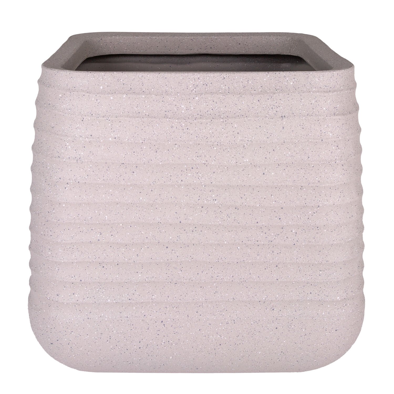 Kare İç ve Dış Mekan Plastik Saksı Bej Büyük Boy 50,5x50,5x49 Cm.