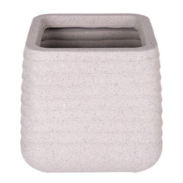 Kare İç ve Dış Mekan Plastik Saksı Bej Küçük Boy 28x28x27,5 Cm.