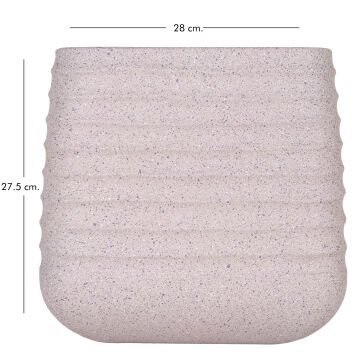 Kare İç ve Dış Mekan Plastik Saksı Bej Küçük Boy 28x28x27,5 Cm.