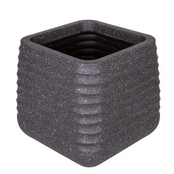 Kare İç ve Dış Mekan Plastik Saksı Siyah Küçük Boy 28x28x27,5 Cm.