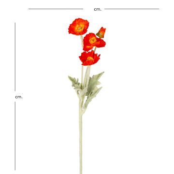 Yapay Çiçek Gelincik Turuncu 58 Cm.