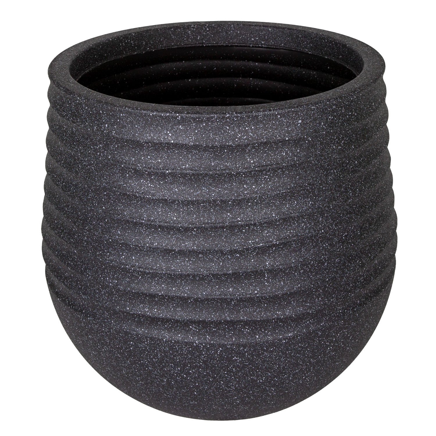 Oval İç ve Dış Mekan Plastik Saksı Siyah Orta Boy 40x40x37 Cm.