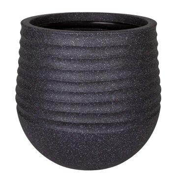 Oval İç ve Dış Mekan Plastik Saksı Siyah Orta Boy 40x40x37 Cm.