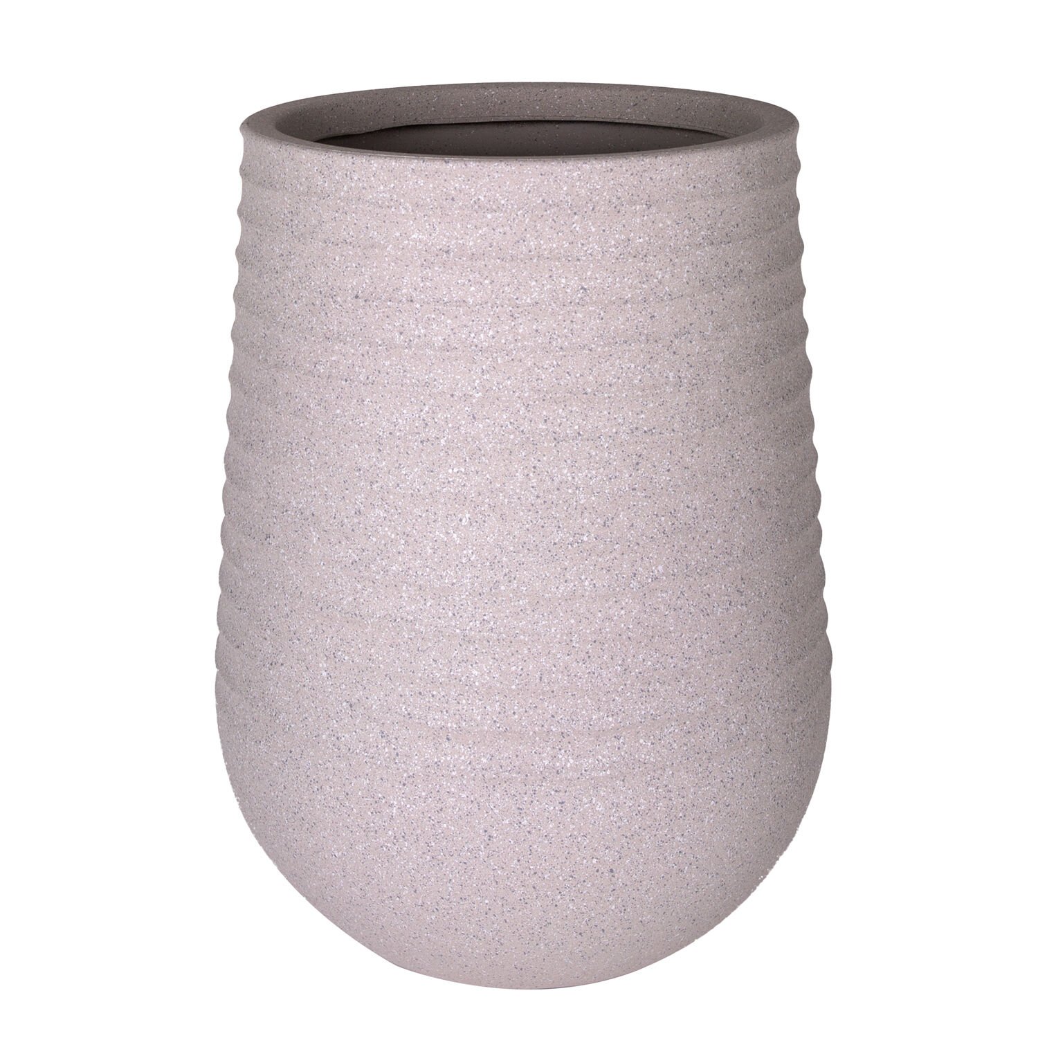 Oval İç ve Dış Mekan Plastik Saksı Bej Orta Boy 39x39x51 Cm.