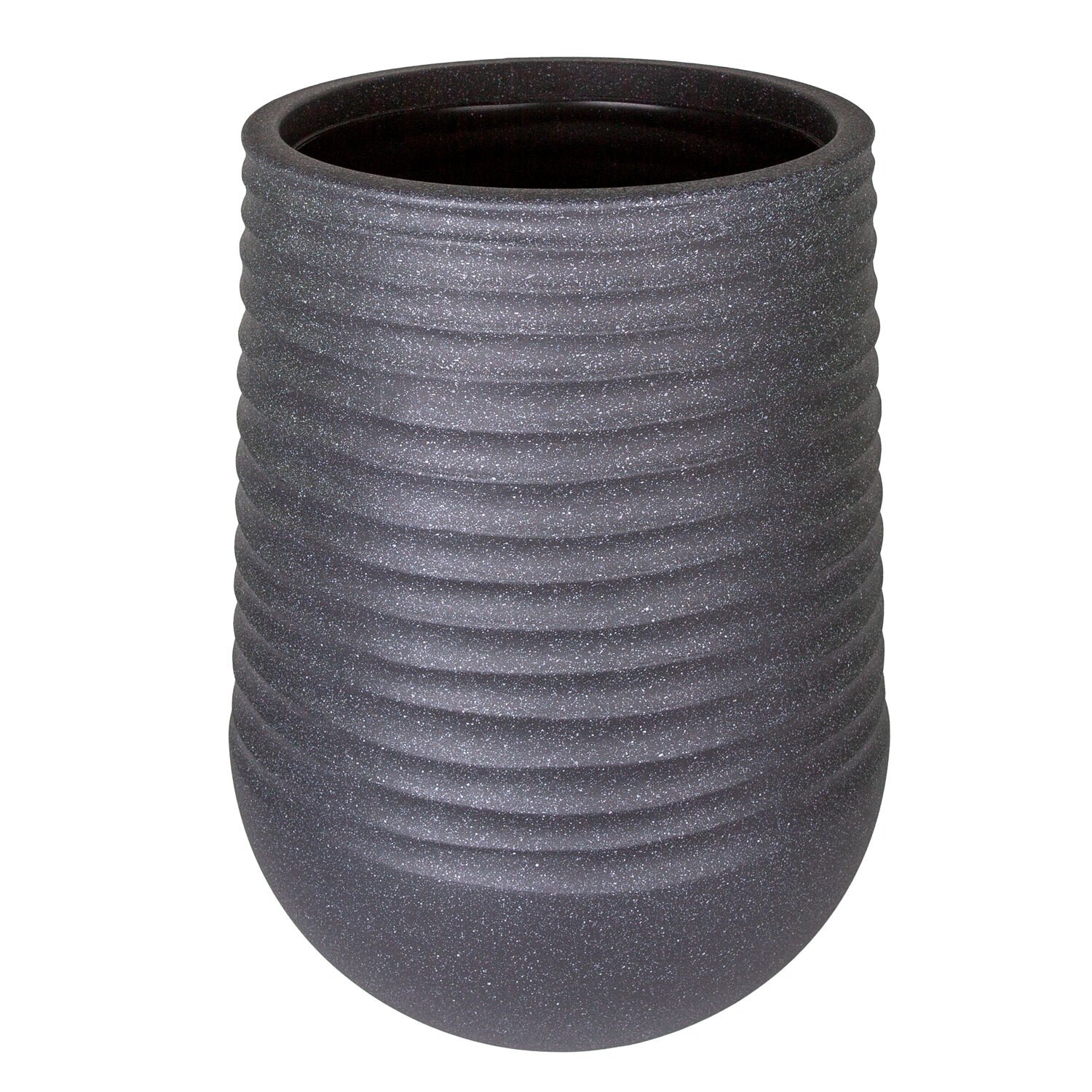 Oval İç ve Dış Mekan Plastik Saksı Siyah Büyük Boy 53x53x69,5 Cm.