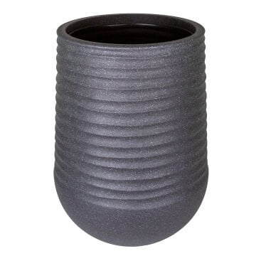 Oval İç ve Dış Mekan Plastik Saksı Siyah Büyük Boy 53x53x69,5 Cm.