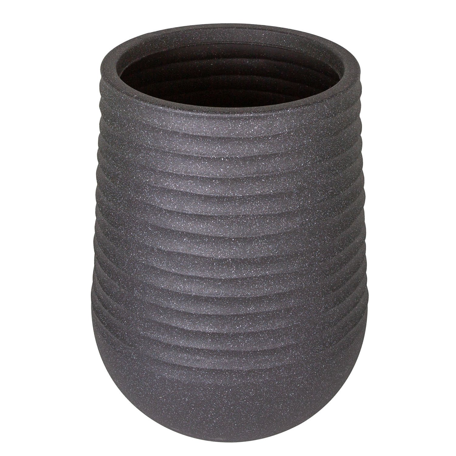 Oval İç ve Dış Mekan Plastik Saksı Siyah Orta Boy 39x39x51 Cm.