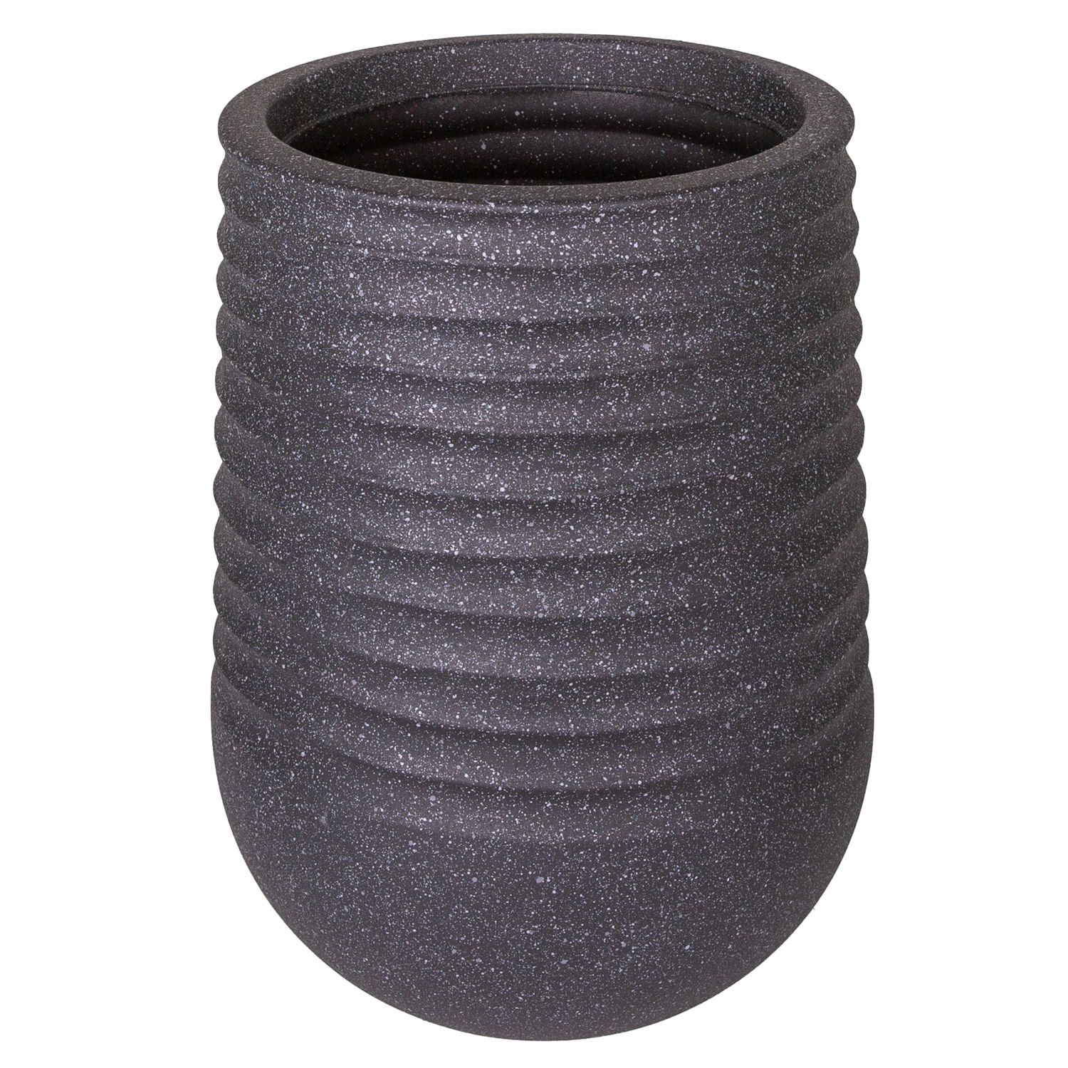 Oval İç ve Dış Mekan Plastik Saksı Siyah Küçük Boy 28x28x37 Cm.