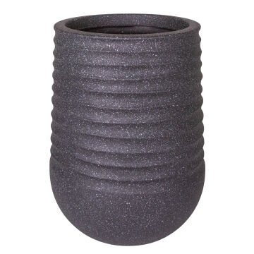 Oval İç ve Dış Mekan Plastik Saksı Siyah Küçük Boy 28x28x37 Cm.