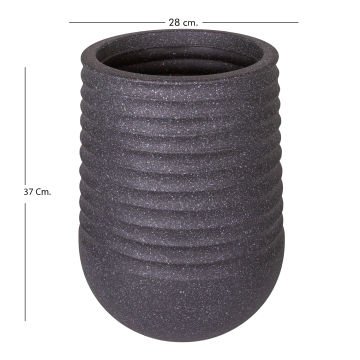 Oval İç ve Dış Mekan Plastik Saksı Siyah Küçük Boy 28x28x37 Cm.