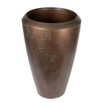 Konik İç ve Dış Mekan Plastik Saksı Büyük Boy Bakır Eskitme 55x55x86,3 Cm.