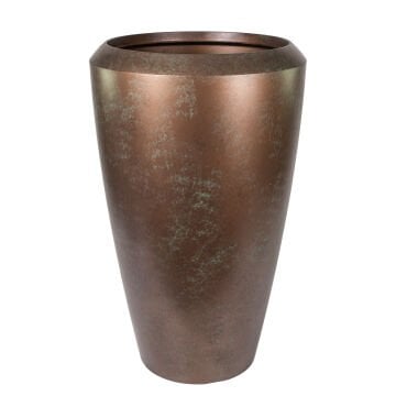 Konik İç ve Dış Mekan Plastik Saksı Büyük Boy Bakır Eskitme 55x55x86,3 Cm.