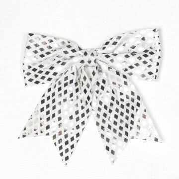 Yılbaşı Süsü, Askılı Parlak Pullu Fiyonk, Lame - 20x20 cm