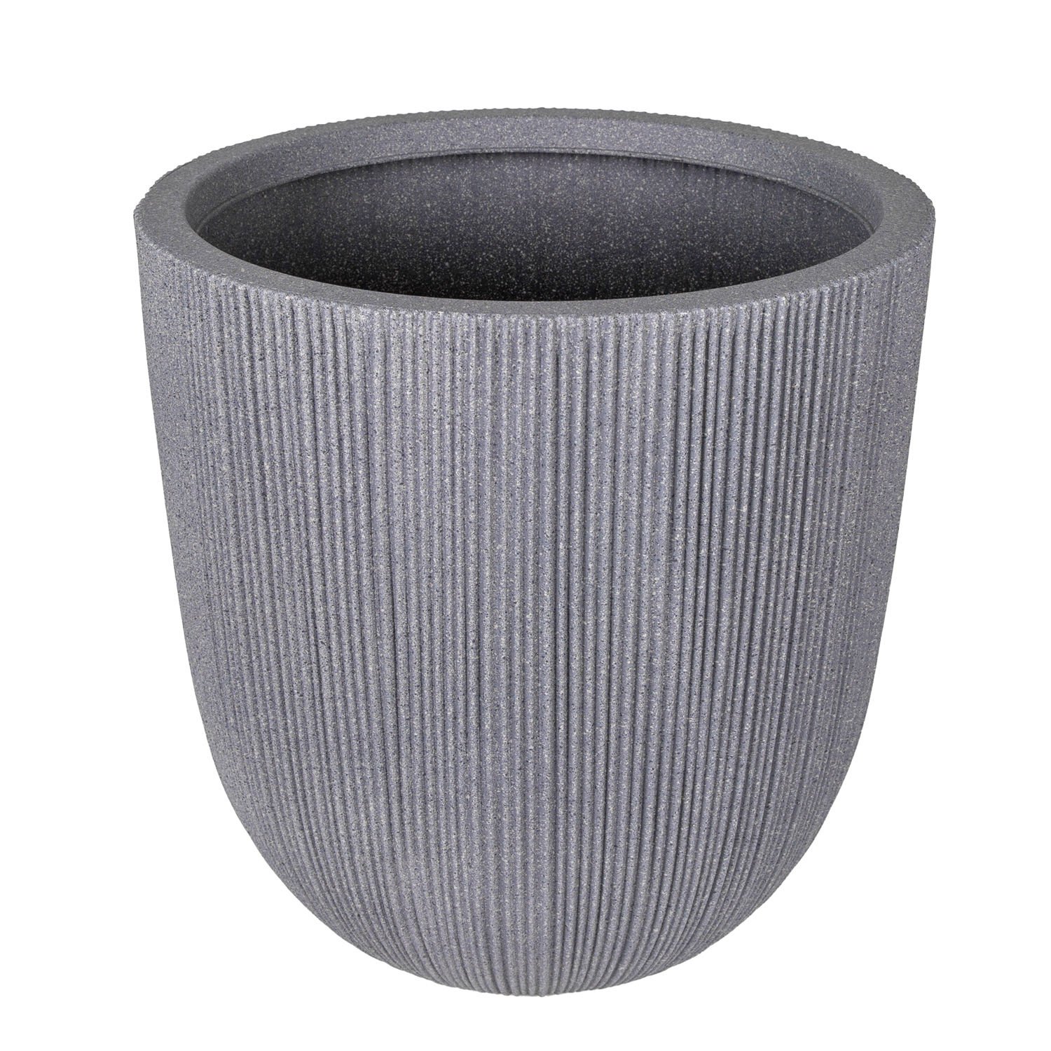 Oval İç ve Dış Mekan Plastik Saksı Gri Orta Boy 37x37x37,5 Cm.