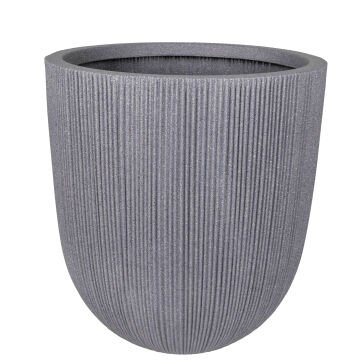 Oval İç ve Dış Mekan Plastik Saksı Gri Orta Boy 37x37x37,5 Cm.