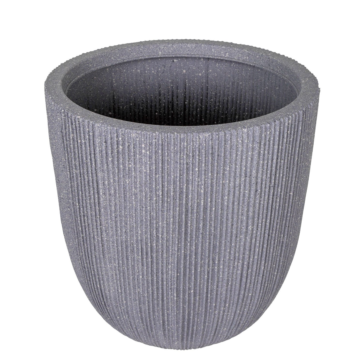 Oval İç ve Dış Mekan Plastik Saksı Gri Küçük Boy 31x31x31,5 Cm.