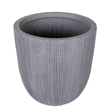 Oval İç ve Dış Mekan Plastik Saksı Gri Küçük Boy 31x31x31,5 Cm.