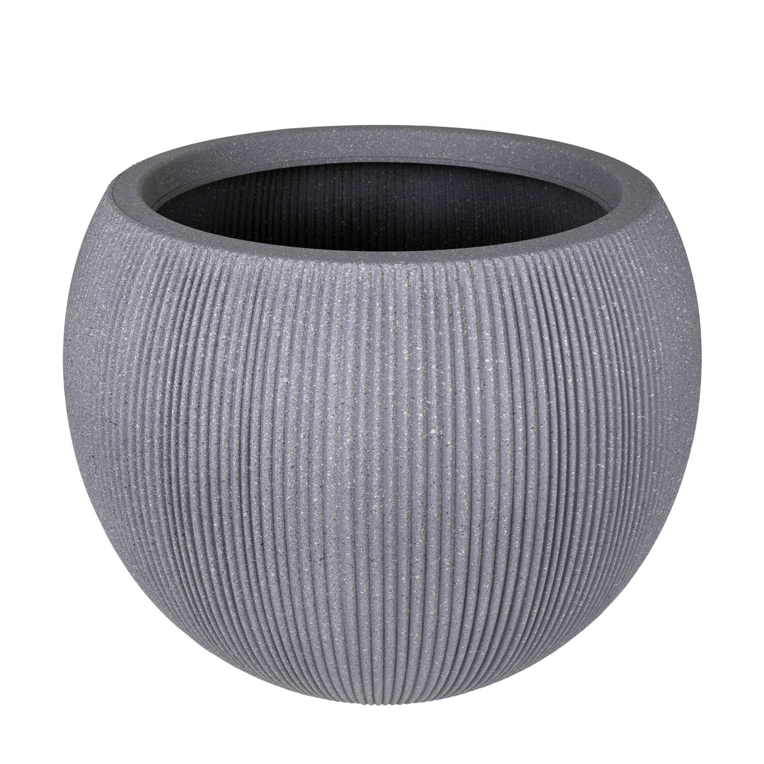Oval İç ve Dış Mekan Plastik Saksı Gri Büyük Boy 53x53x41 Cm.