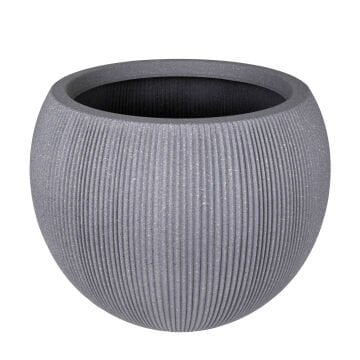 Oval İç ve Dış Mekan Plastik Saksı Gri Büyük Boy 53x53x41 Cm.