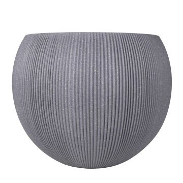 Oval İç ve Dış Mekan Plastik Saksı Gri Büyük Boy 53x53x41 Cm.