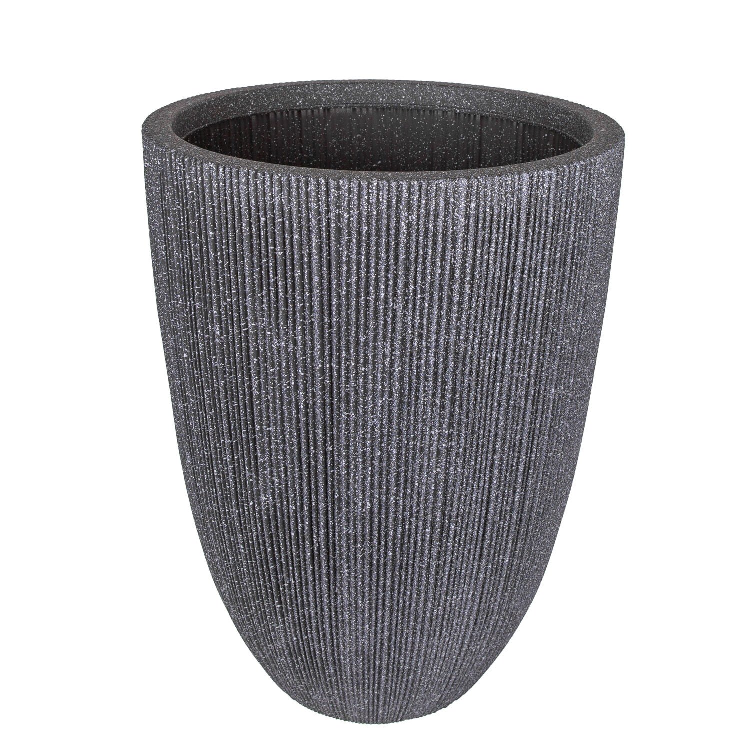 Oval İç ve Dış Mekan Plastik Saksı Siyah Orta Boy 37x37x48,5 Cm.