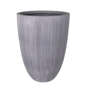 Oval İç ve Dış Mekan Plastik Saksı Gri Büyük Boy 44x44x57,5 Cm.