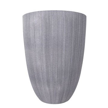 Oval İç ve Dış Mekan Plastik Saksı Gri Büyük Boy 44x44x57,5 Cm.