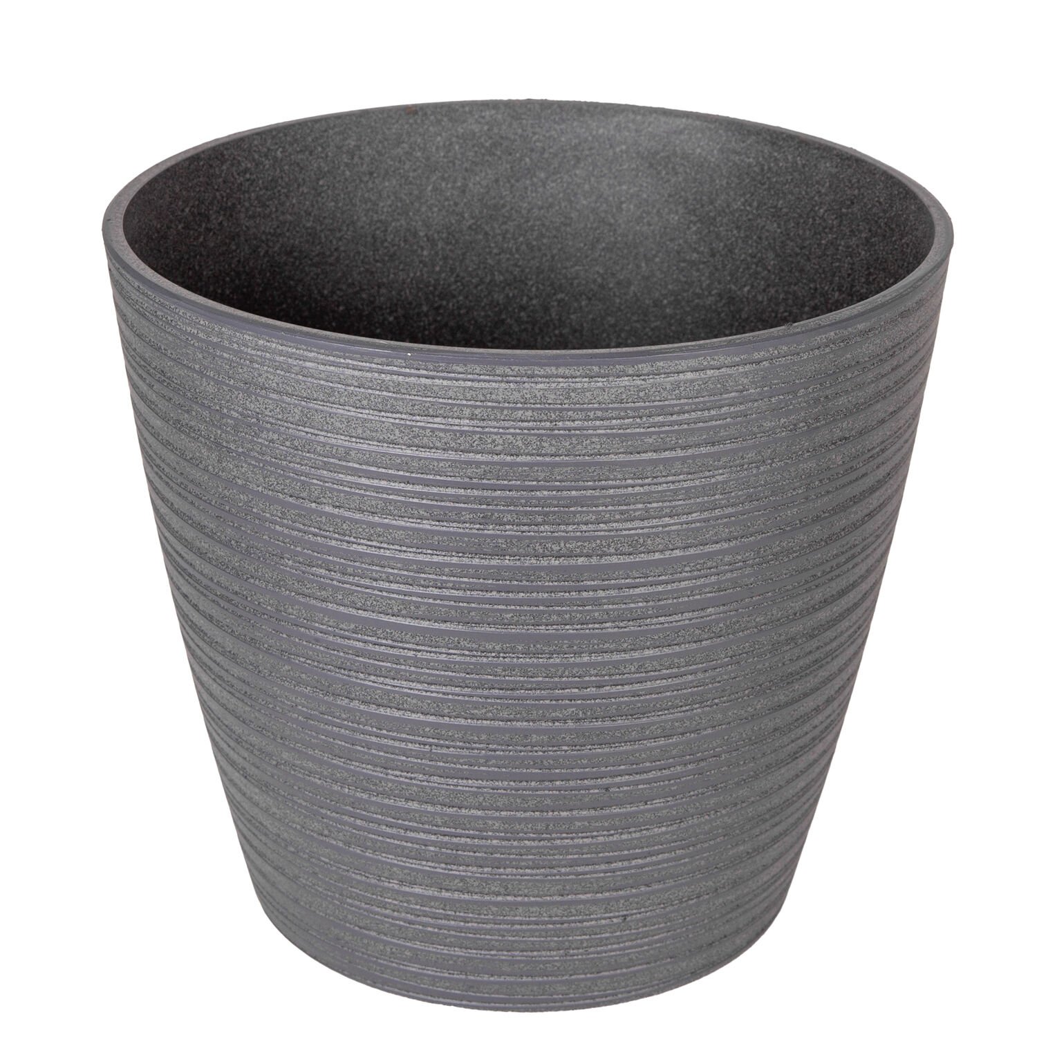Oval İç ve Dış Mekan Plastik Saksı Antrasit Gri Küçük Boy 28x28x25,5 Cm.