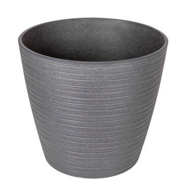 Oval İç ve Dış Mekan Plastik Saksı Antrasit Gri Küçük Boy 28x28x25,5 Cm.