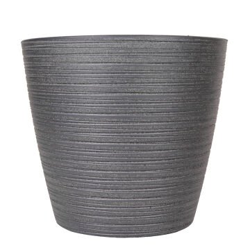 Oval İç ve Dış Mekan Plastik Saksı Antrasit Gri Küçük Boy 28x28x25,5 Cm.