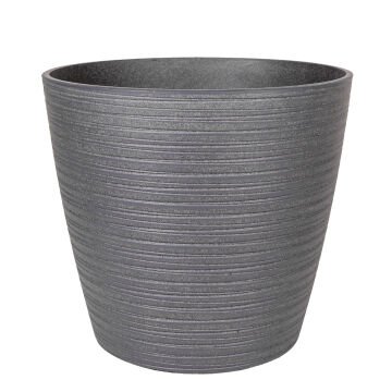Oval İç ve Dış Mekan Plastik Saksı Antrasit Gri Küçük Boy 28x28x25,5 Cm.