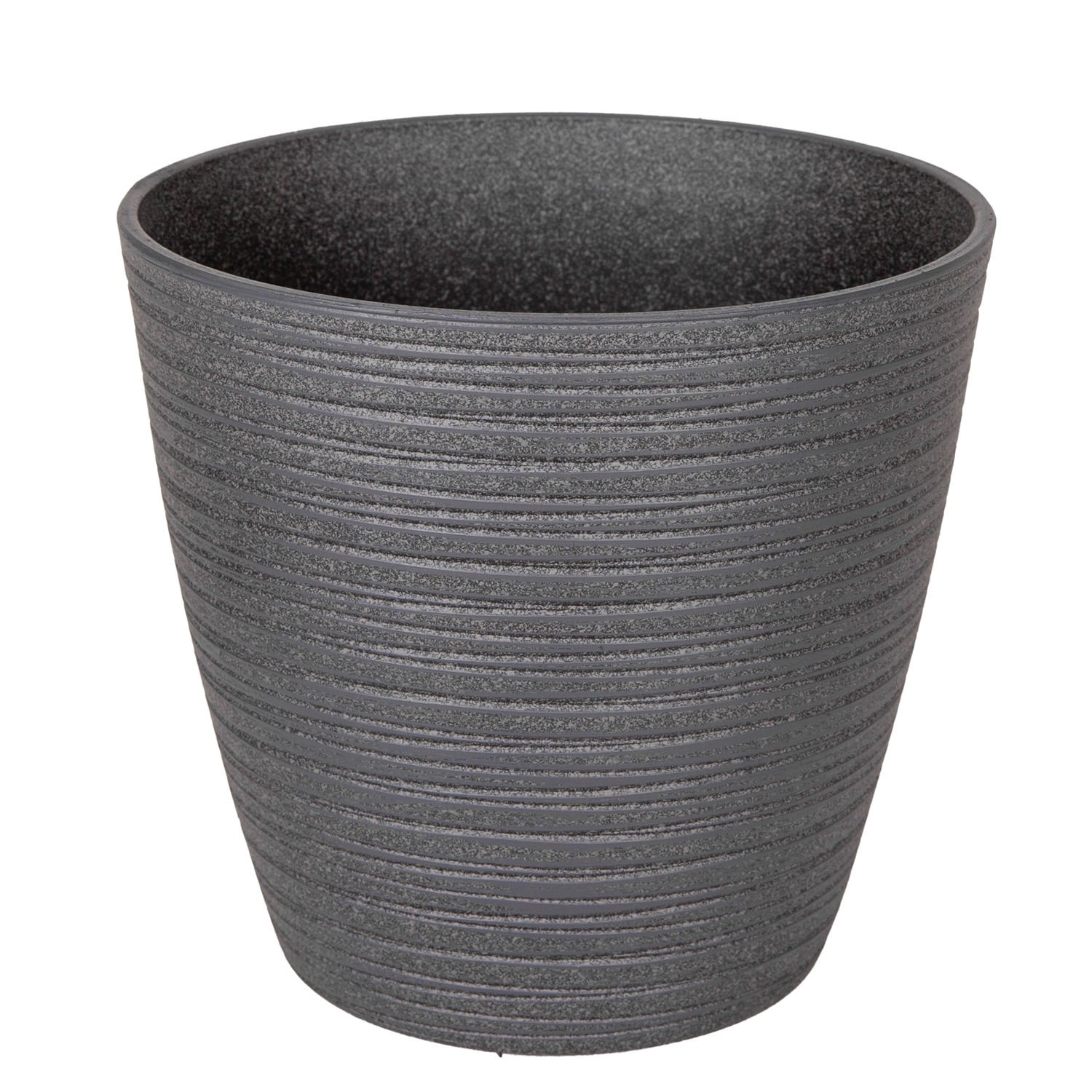 Oval İç ve Dış Mekan Plastik Saksı Antrasit Gri Mini Boy 21x21x19,5 Cm.