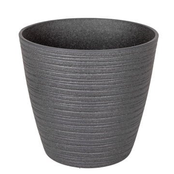 Oval İç ve Dış Mekan Plastik Saksı Antrasit Gri Mini Boy 21x21x19,5 Cm.