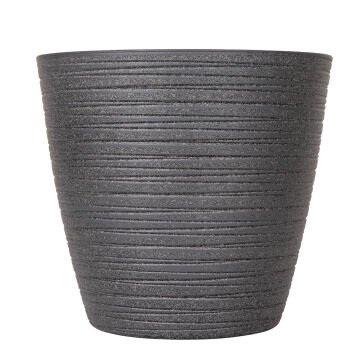 Oval İç ve Dış Mekan Plastik Saksı Antrasit Gri Mini Boy 21x21x19,5 Cm.
