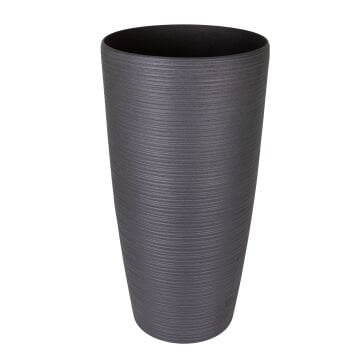 Konik İç ve Dış Mekan Plastik Saksı Antrasit Gri Büyük Boy 40x40x75,5 Cm.