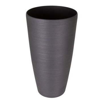 Konik İç ve Dış Mekan Plastik Saksı Antrasit Gri Büyük Boy 40x40x75,5 Cm.
