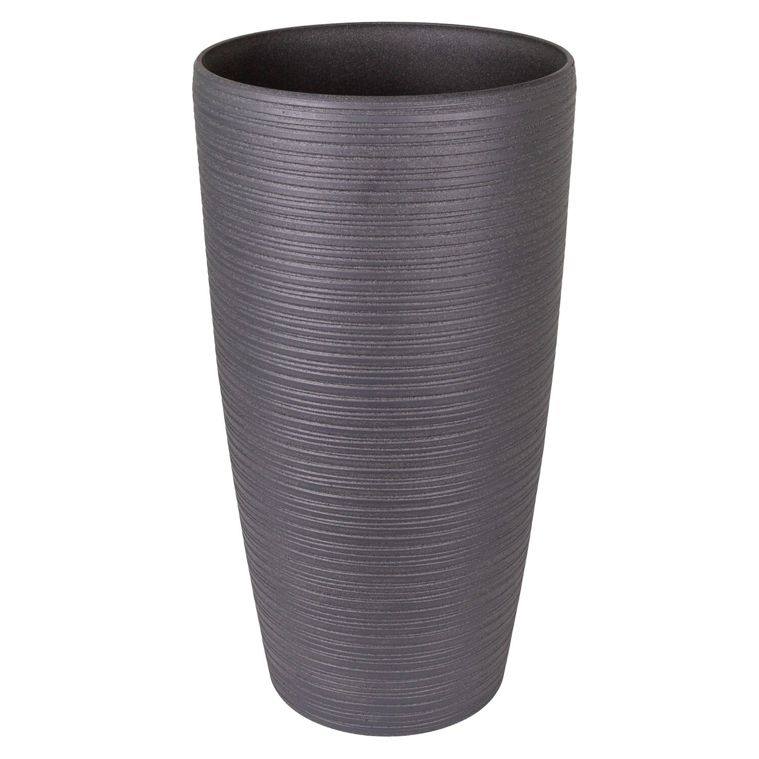 Konik İç ve Dış Mekan Plastik Saksı Antrasit Gri Orta Boy 32x32x58 Cm.