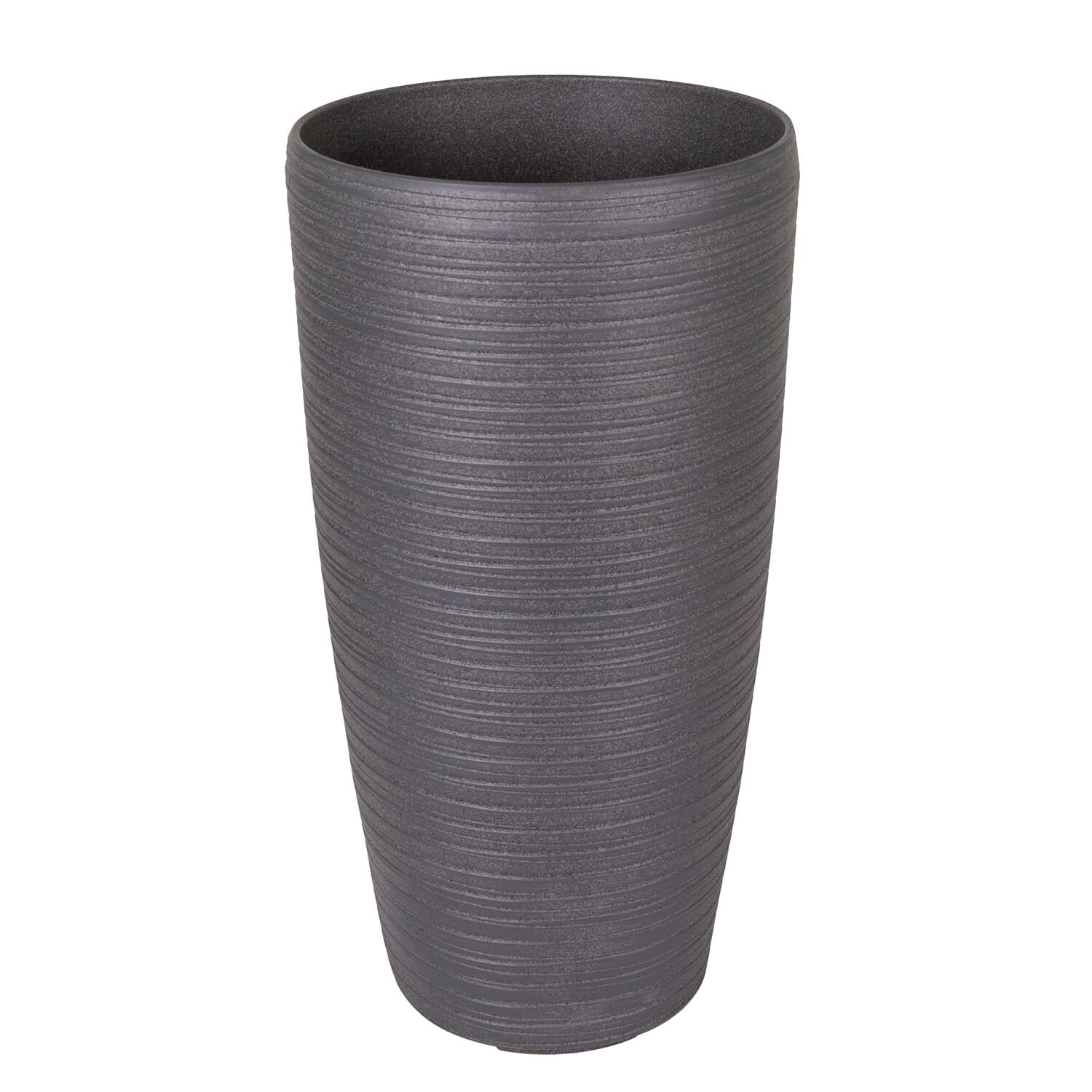 Konik İç ve Dış Mekan Plastik Saksı Antrasit Gri Küçük Boy 23x23x42 Cm.